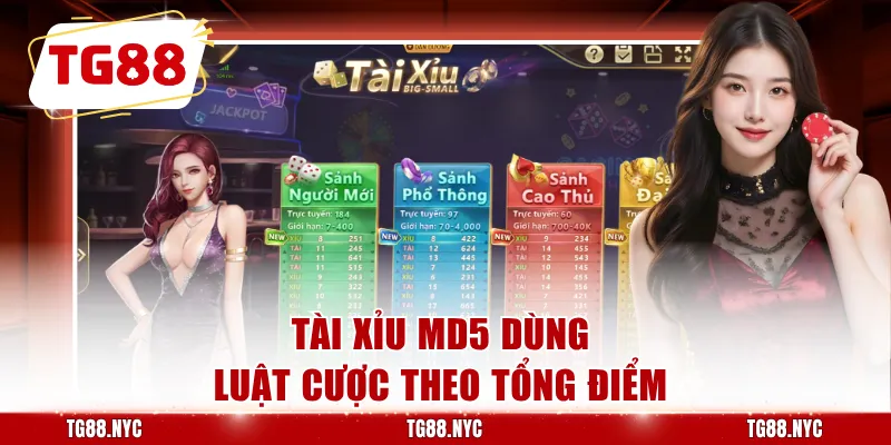 Tài xỉu MD5 dùng luật cược theo tổng điểm